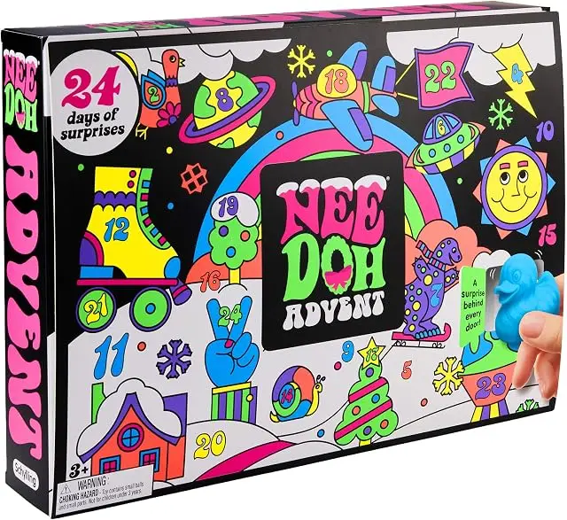 Schylling NeeDoh Squishmas Advent Calendar box with 24 doors