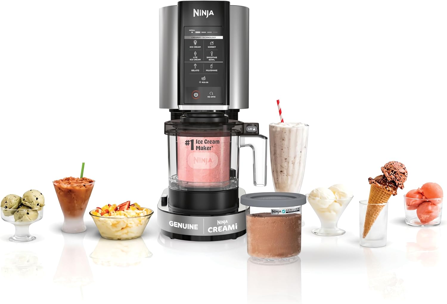 Ninja CREAMi NC301 ice cream maker with pint containers