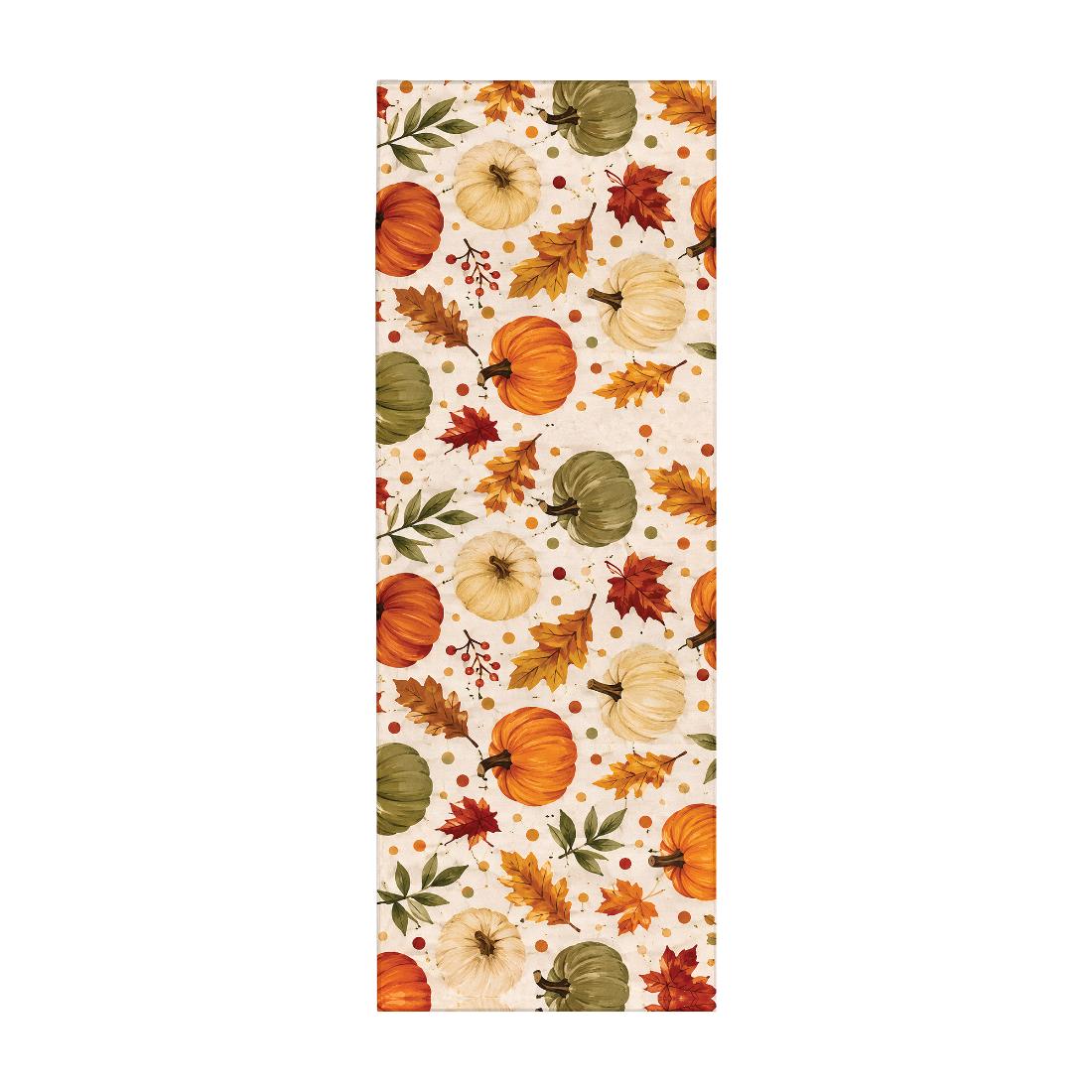 Autumn Pumpkin Botanical Machine Washable Rug from Shop Tam Fam
