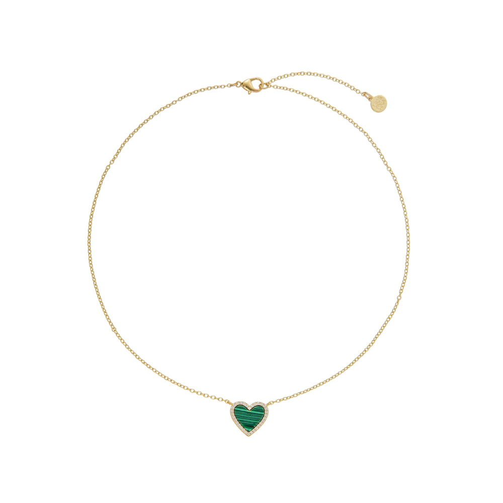Green Halo Heart Pendant Necklace from Shop Tam Fam