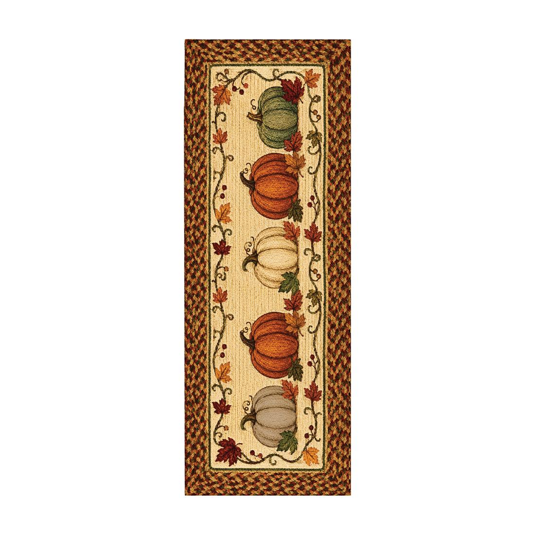 Harvest Pumpkin Trio Machine Washable Rug from Shop Tam Fam