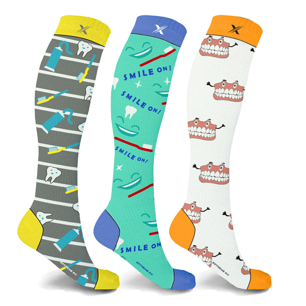 Dentist-Inspired Knee-High Compression Socks (3 Pairs) from Shop Tam Fam