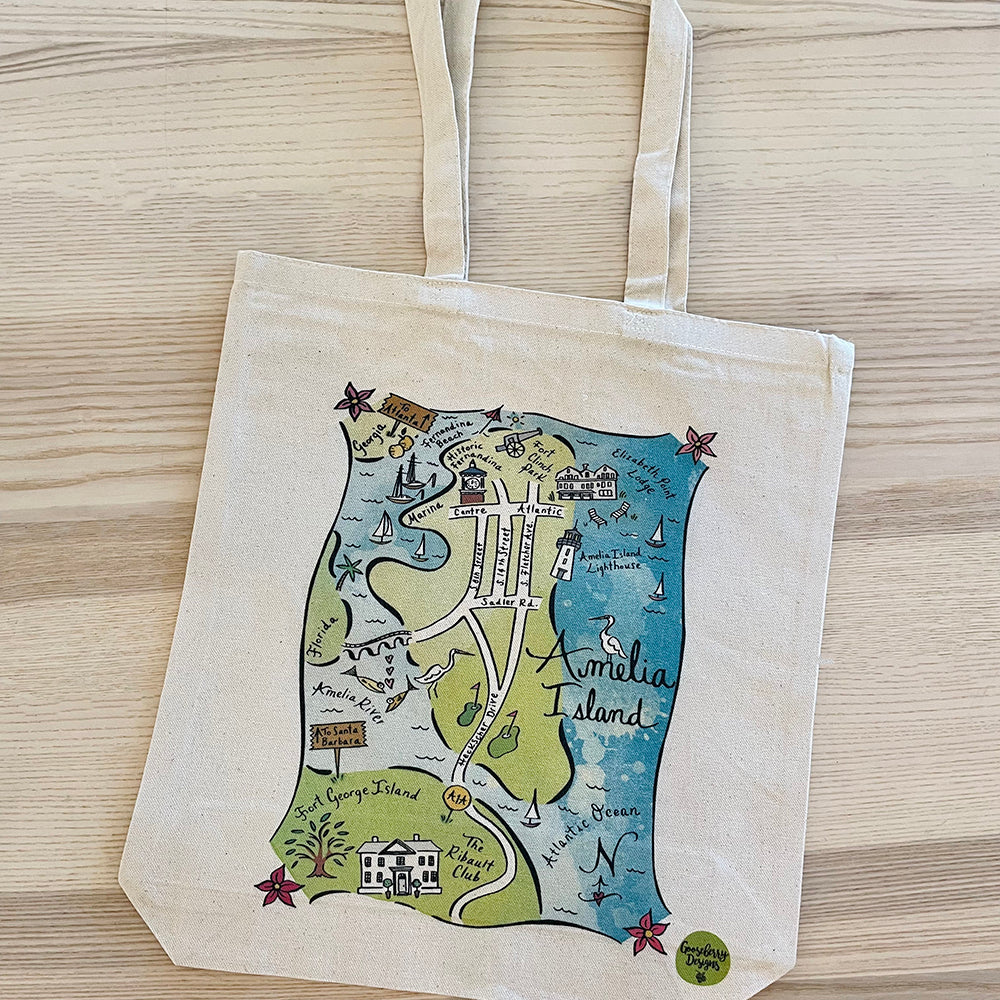 Illustrated Map Canvas Tote from Shop Tam Fam