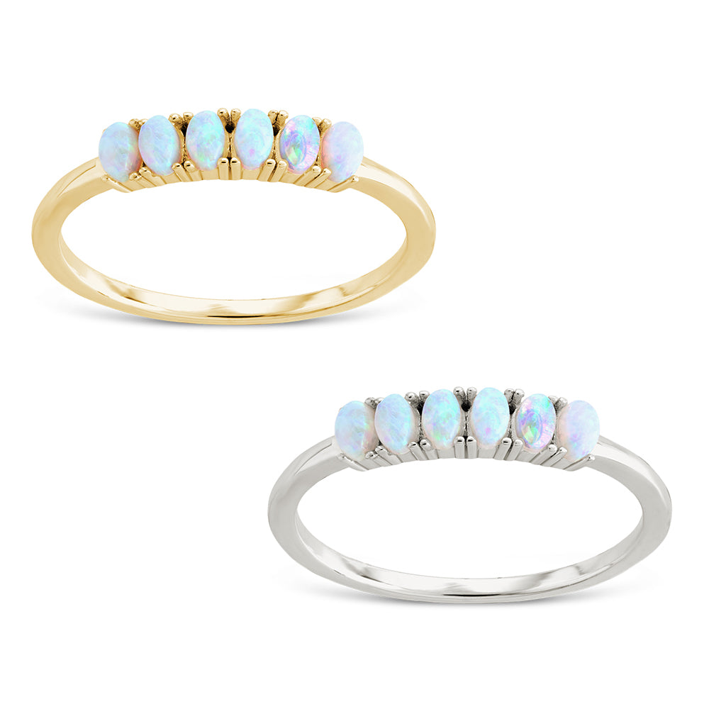 Sterling Silver Blue Opal Cluster Ring from Shop Tam Fam