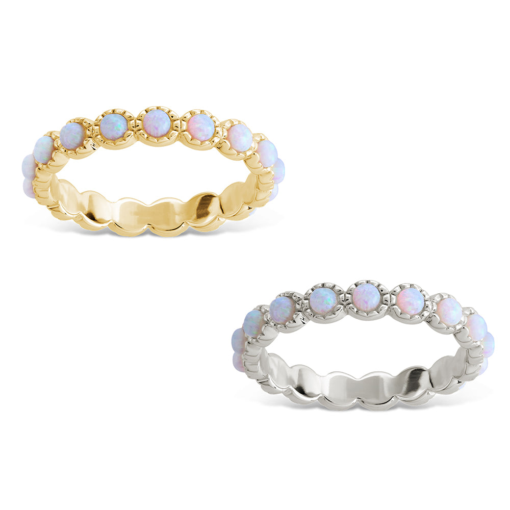 Sterling Silver White Opal Eternity Ring from Shop Tam Fam