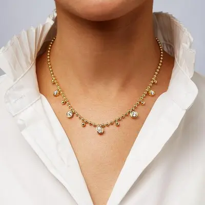 Dangling Bezel Ball Chain Necklace from TODAY Steals & Deals