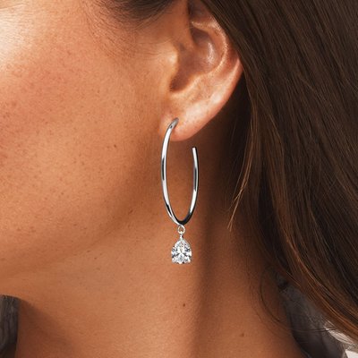 Oval Hoop Sparkle Drop Earrings from TODAY Steals & Deals